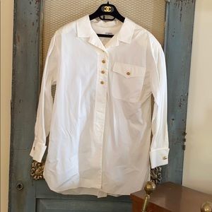 Chanel white cotton blouse